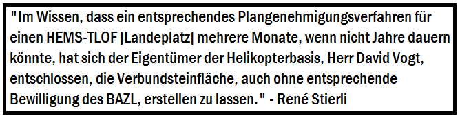 Rechtswidrig gebaute Abstellflche fr den AAA/AP3-Rettungshelikopter in Balzers